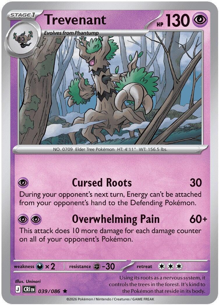 Chaos Rising Trevenant Pokémon card